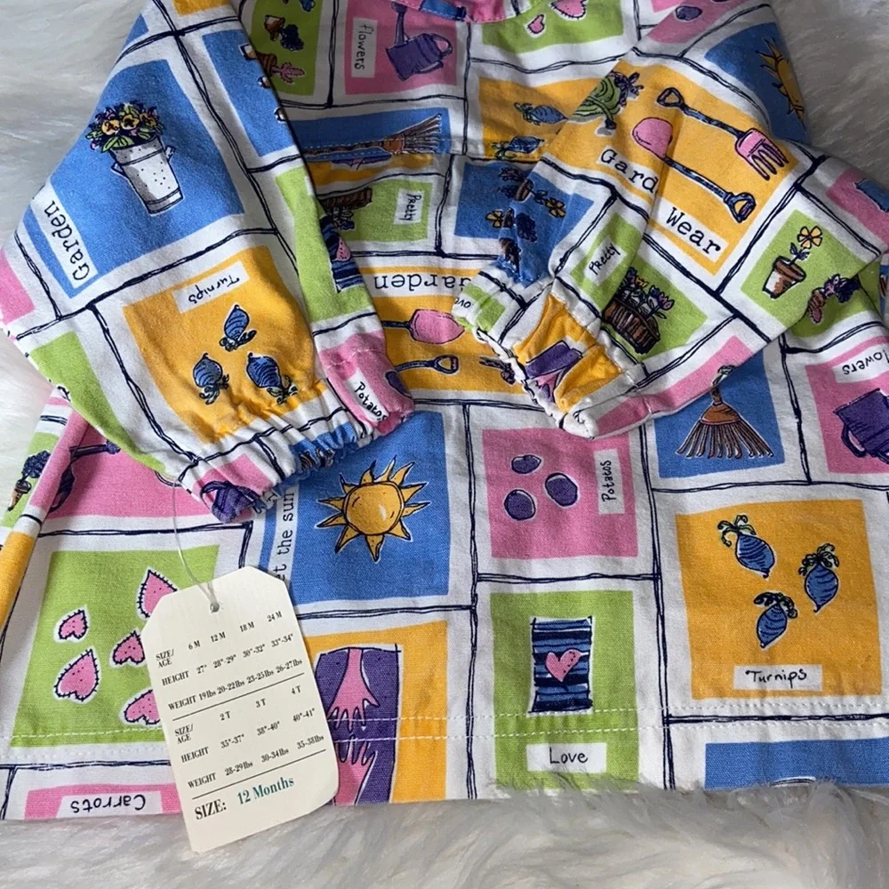 Vintage I.N.C international Concepts Baby Garden Theme Print Shirt/Jacket 12M